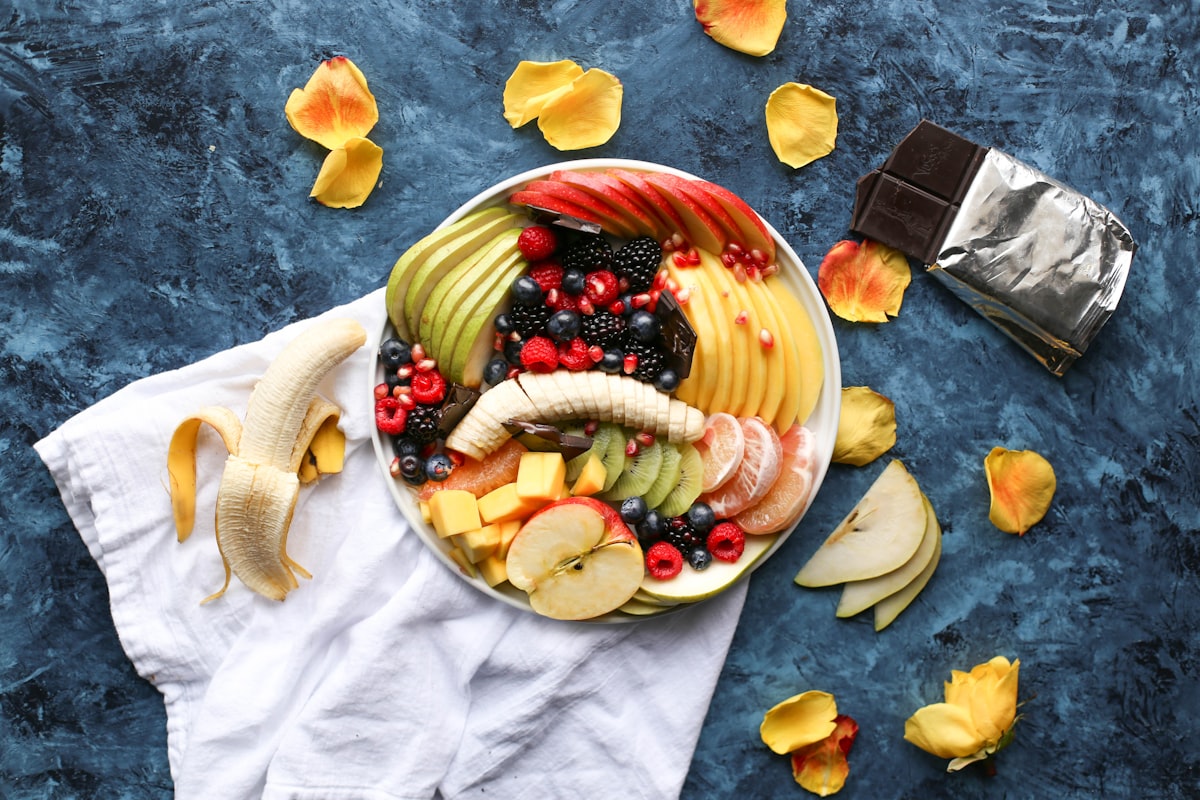 Woman enjoying a healthy dessert in a bright kitchen